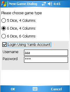 New Game Dialog